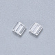 Perles de rocaille en verre transparent à 2 trou X-SEED-S031-L-001-2