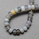 Gris naturel perles agate de pierre brins G-S105-8mm-03-2