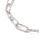 304 Stainless Steel Textured Paperclip Chains Necklace for Women NJEW-P263-02P-2