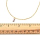 Collar con colgante rectangular de vidrio y cadena tipo cable de latón dorado para mujer NJEW-FZ00011-3