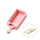 アイスクリームの食品等級のシリコンモールド  アイスキャンディー用  木の棒で  長方形  ピンク  146x59.5x25.5mm  スティック：92.5x9.5x1.5mm  20個/セット DIY-L025-006-1