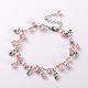 Glass Pearl Beads Anklets AJEW-AN00039-04-2