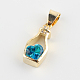 Bottle with Heart Brass Micro Pave Cubic Zirconia Charms Pendants ZIRC-P002-58-3