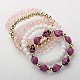 Acrylique et verre bracelets de perles d'étirement à la mode pour les filles BJEW-PJB817-3-2