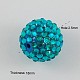 5 pcs gruesos abalorios de la bola bubblegum resinrhinestone redondas X-RESI-S260-20mm-S11-2