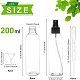 BENECREAT 8 Pack 200ml Clear Fine Mist Spray Bottles with Black Atomiser Sprays Empty Plastic Travel Bottle Set with 10pcs 3ml Droppers TOOL-BC0008-66-2