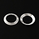真鍮製フレームコネクター  鉛フリー＆カドミウムフリー  丸いリング  925銀メッキ  18x2mm  内径：12mm KK-O143-33S-3