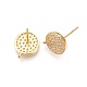 Brass Micro Pave Cubic Zirconia Stud Earring Findings ZIRC-G146-03G-RS-2