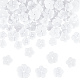 Nbeads150pcs不透明樹脂フラワービーズ  3スタイルの白い花の樹脂ビーズキャップ5花びらの花のエンドキャップDIYネックレスイヤリングジュエリー作り RESI-NB0001-60-1
