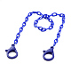個性的ABSプラスチックアズキチェーンネックレス  ハンドバッグチェーン  カニカン付き  ブルー  18.97インチ（48.2cm） NJEW-JN02850-05-1