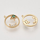 Brass Micro Pave Cubic Zirconia Charms KK-N216-28A-2