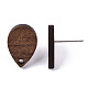 Walnut Wood Stud Earring Findings MAK-N033-007-3