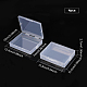 Superfindings4パック透明プラスチックビーズ収納容器蓋付きボックス12.8x10.4x2.7cm小さな長方形のプラスチックオーガナイザービーズジュエリーオフィスクラフト用収納ケース CON-WH0074-56-2