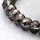 Half Plated Faceted Rondelle Glass Beads Strands GLAA-A024E-HP02-1
