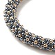 Bracelet en perles de rocaille de verre avec fermoirs magnétiques en laiton BJEW-JB07801-01-4