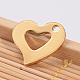 Ion Plating(IP) 304 Stainless Steel Open Heart Charms STAS-G130-30G-2
