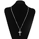 Colliers à pendentif croix et anneau en acier titane WG51503-01-1