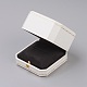 (ホリデー在庫処分セール)ライトカバーペーパージュエリーリングボックス  糊付き  ディアスキンリントおよびカートン  正方形  ゴールドカラー  ホワイト  9.2x8.5x6.1cm OBOX-G012-01D-4