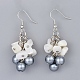 Glass Pearl Dangle Earrings EJEW-JE03185-2