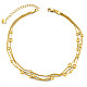 Shegrace 925 bracelet de cheville en argent sterling avec chaîne à trois couches et perles JA69C-1