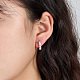 Rhodium Plated 925 Sterling Silver Huggie Hoop Earrings for Women DS9629-1-2