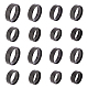 Unicraftale 16 pièces noir blanc bande anneau 8 szies titane acier laser inscription plaine blanc bague en métal hypoallergénique bague de mariage classique plaine anneau pour la fabrication de bijoux cadeau RJEW-UN0002-58-1