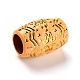 プラスチックビーズ  模造の木  大きな穴  アフリカ編組レゲエ用ヘアアクセサリー  花とバレル  ゴールド  20x13mm  穴：8mm KY-O002-03C-2