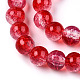 Transparent Crackle Baking Painted Glass Beads Strands X1-DGLA-T003-01A-08-3