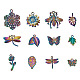 Fashewelry 24Pcs 12 Style Plated Rainbow Color Alloy Pendants FIND-FW0001-20-RS-1