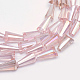 Chapelets de perles en verre transparente plaquée de couleur AB X-GLAA-R170-4x8-04B-1