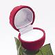 Cajas de anillos de terciopelo con flores rosas para envolver regalos VBOX-J001-02-3