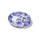 Cabuchones de cristal de impreso medio redondo / cúpula florales GGLA-A002-12mm-UU-4