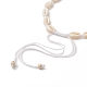 Ожерелье из бисера из натуральной раковины каури и синтетической бирюзы для женщин NJEW-JN04253-01-4
