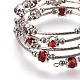 Cinq boucles de bracelets en verre à facettes BJEW-JB04135-03-3