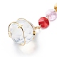 Galvanoplastie octogone perles de verre pendentif décorations HJEW-JM00775-01-3
