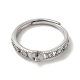 925 anillo ajustable de plata de ley con micro pavé de circonita cúbica y baño de rodio STER-NH0001-63P-2