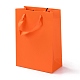 長方形の紙袋  ハンドル付き  ギフトバッグやショッピングバッグ用  レッドオレンジ  22x16x0.6cm CARB-F007-03C-3