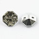 2-Hoyo botones de octágono de acrílico Diamante de imitación de Taiwán X-BUTT-F016-25mm-19-2