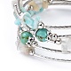 Five Loops Synthetic Turquoise(Dyed) & Natural Amazonite BJEW-JB04488-05-2