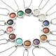 Natural & Synthetic Mixed Gemstone Pendant Necklaces NJEW-L461-02P-1