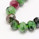 Rubis naturel teint en rangs de perles rondelles de zoisite G-N0082-F4x3mm-04-2