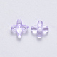Transparent Spray Painted Glass Beads GLAA-R211-06-C02-2