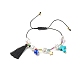 Bracelet de perles tressées en turquoise synthétique (teint) et en plastique et au chalumeau pour filles et femmes BJEW-JB06952-1