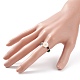 Anillo de dedo elástico con cuentas de concha y vidrio para mujer RJEW-JR00481-3