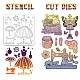 GLOBLELAND 3Pcs Sewing Theme Silicone Clear Stamps Metal Skirt Cutting Die Cuts PET Craft Stencils Template for Card Making and DIY Embossing Scrapbooking Craft Decor DIY-GL0004-55-3
