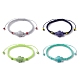 4 Stück 4-farbiges Porzellan-Schildkröten-Armband-Set mit geflochtenen Perlen BJEW-JB10058-1
