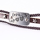 Braided PU Leather Cord Multi-strand Bracelets BJEW-K192-05-5