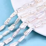 Pépites perle baroque naturelle perles de keshi perles brins, perle de culture d'eau douce, blanc antique, 13~28x6~12mm, Trou: 0.8mm, Environ 18~23 pcs/chapelet, 14.76 pouce
