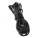 Cowhide Leather Cord, Leather Jewelry Cord, Jewelry DIY Making Material, Round, Black, 3mm