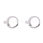 304 Stainless Steel Leverback Earring Findings, with Loop, Stainless Steel Color, 14.5x12x2mm, Hole: 1mm